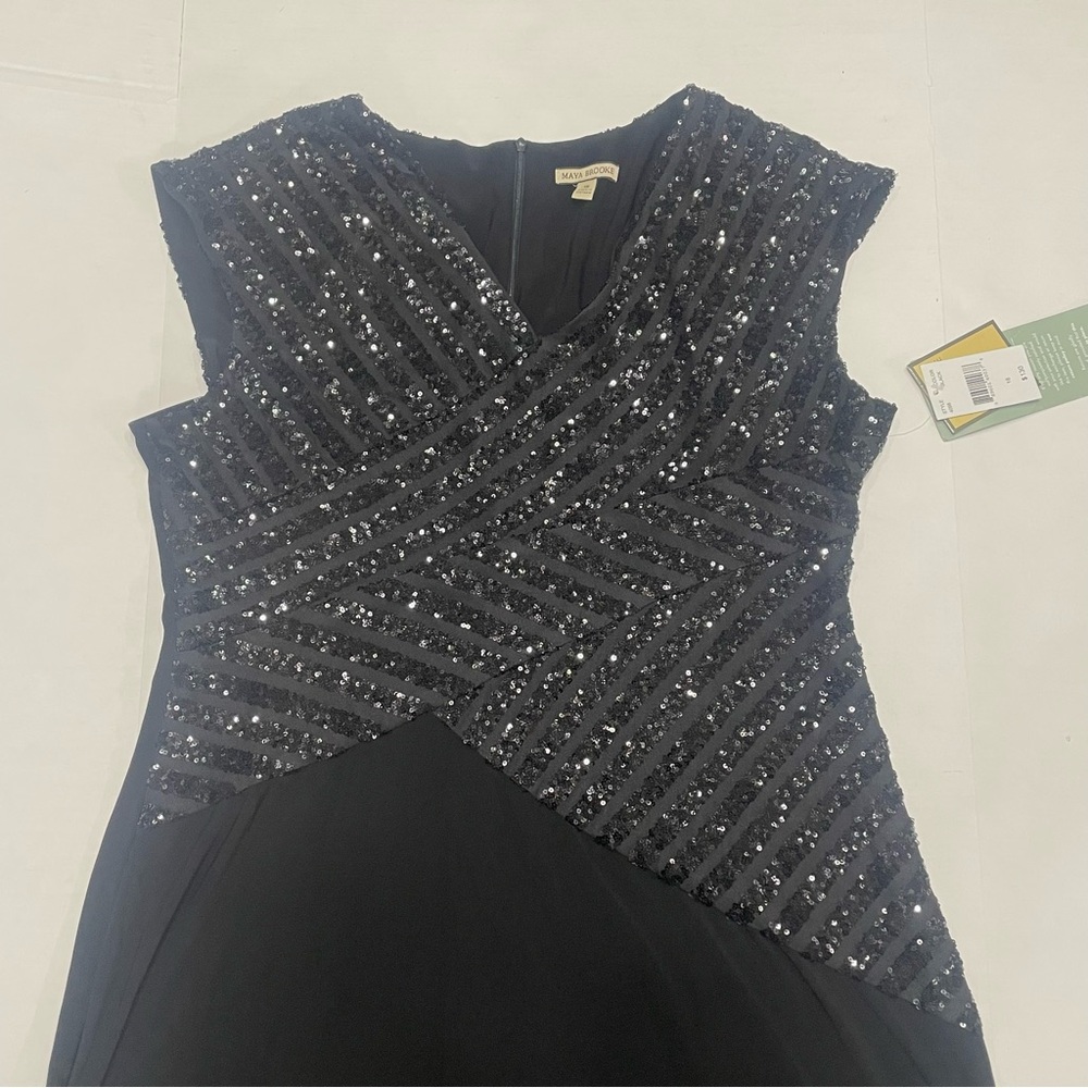 Maya Brooke Formal Evening Gown Dress. Size 18. NEW. Asymmetrical. Elegant. - Picture 13 of 16